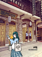 jiifll-跨次元明信片-女生漫画-生活写照-实景-动漫场景-寂寞-一个人-旅游-H5动画-日本-二次元-她-爱情-故乡-回家-过节-节日-气氛-蛋糕-甜品店-海报-吸猫-老街 (6)