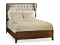 Hooker Furniture Bedroom Palisade Upholstered Shelter King Bed - Taupe Fabric