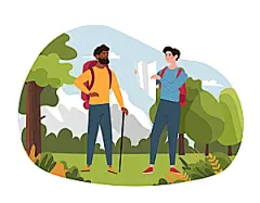 户外探险者爬山旅行者