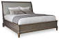 Bernhardt Belgian Oak Upholstered Sleigh Bed Headboard, King traditional-sleigh-beds