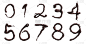 从0到9的巧克力数字