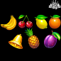 Fruit symbols for the online slot game 
