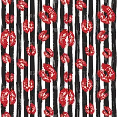 吻，嘴唇无缝图案背景。矢量插图孤立在白色。