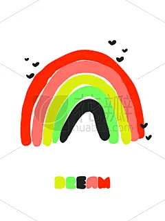 矢量,绘画插图,创造力,可爱的,海报,彩虹,贺卡,嬉戏的,酷,灵感