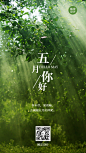 5月你好月初问候排版手机海报