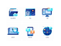 Icon illustration Set global message search html documents website simple modern mobile flat abstract web app ux ui icons illustration