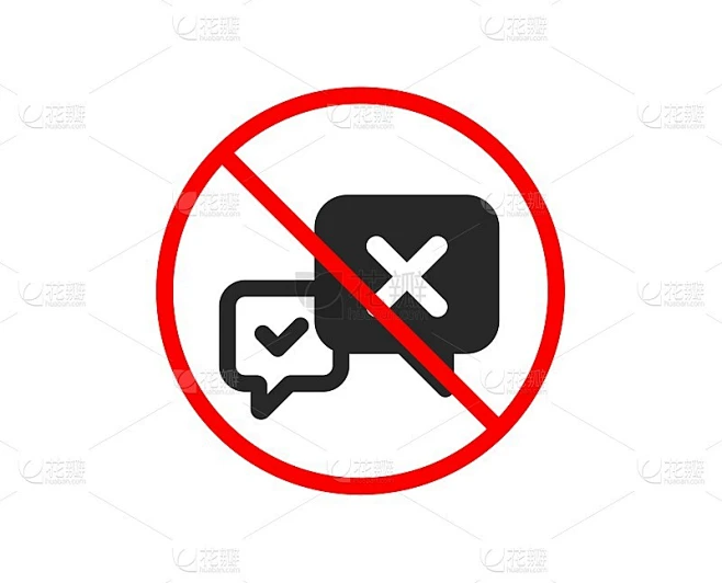 Reject message icon. Decline chat sign. Vector素材-花瓣网