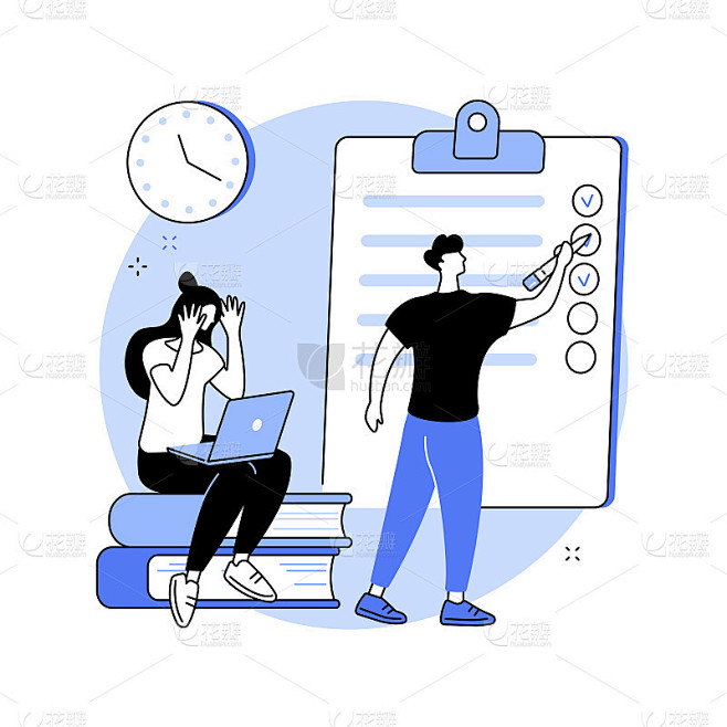 考试和测试抽象概念向量插图。