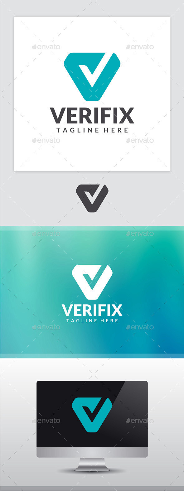 Verifix -字母V标志字母标志模板...