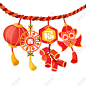 卡通过年习俗腊月二十七赶大集办年货喜福禄元素过年习俗腊月二十七赶大集办年货洗福禄元素图片素材下载 - 觅知网