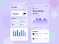Mobile App UI | Banking illustration ux ui flat clean minimal appale ios banking app wallet financial app payment app invest payments digital payments mobile banking saving goals banking
