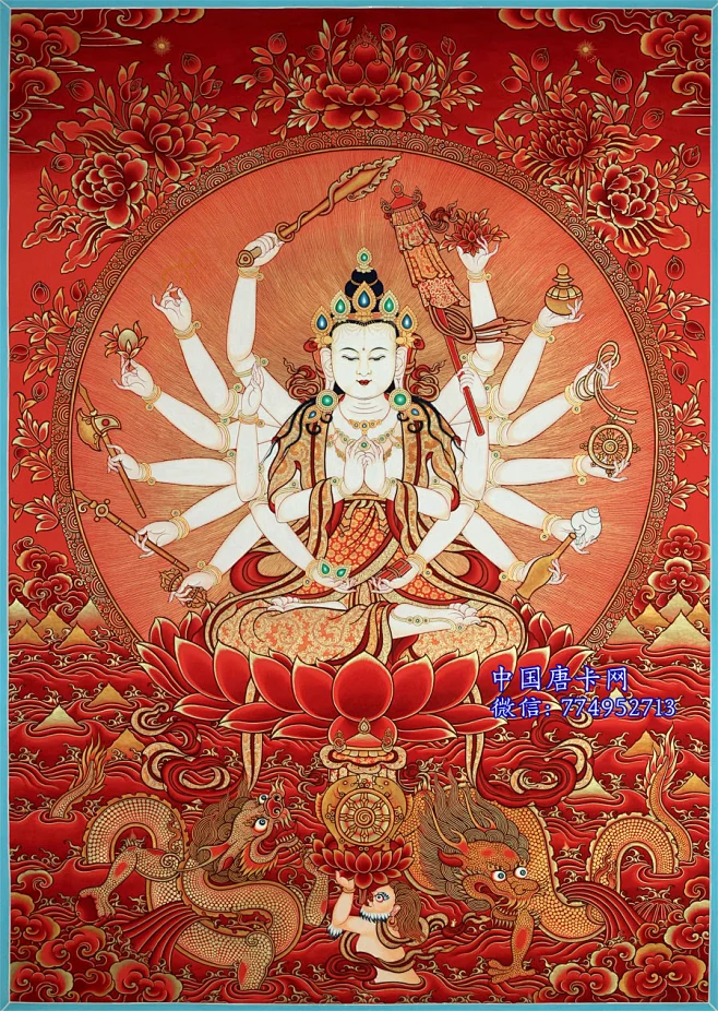 准提佛母唐卡-花瓣网