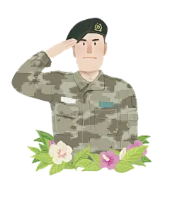 卡通手绘迷彩服军人PNG素材