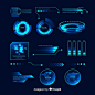 Free vector futuristic holographic infographic element collection