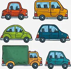 手绘卡通小汽车高清素材 交通工具 儿童插画 卡通 小汽车 幼儿绘画 手绘 免抠png 设计图片 免费下载