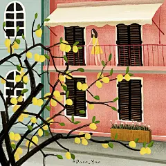 Paco_Yao 原创插画 禁止商用 柠檬树 一个人孤单单的下午