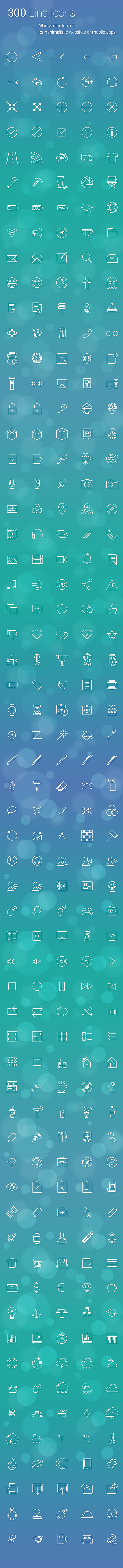 300 Line Icons : Get...