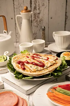 设图葱油饼早餐饼类餐饮美食摄影图