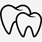 一对臼齿医学的牙科的图标 平面电商 创意素材