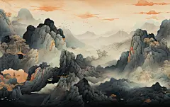 山水海边建筑壁纸