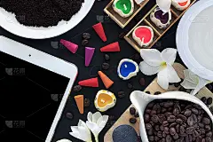 自制水疗咖啡磨砂配方在纸的背景