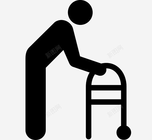 助行器人老年人图标 icon 标识 标志 UI图标 设计图片 免费下载 页面网页 平面电商 创意素材