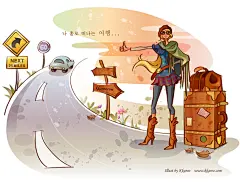 韩国KKAROO时尚插画作品欣赏_E诺设计