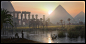 Dusk on the Nile Valley, Raphael Lacoste : Artwork created to set Artistic direction of the Nile Delta Biome on Assassin's Creed Origins.
I did a couple of benchmark illustrations I will be happy to share this Fall 
hope you like the game when it's out Oc
