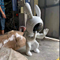 太空系列太空兔宇航员兔子大摆件落地摆件营销中心儿童区动物雕塑-淘宝网