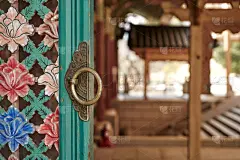 Traditional architecture inside Bongeunsa temple, South Korea