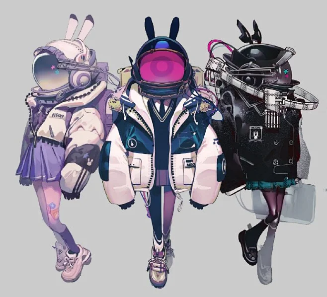 少女太空服 画师：INHYE twi：inhye162 -花瓣网