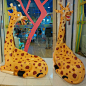 长颈鹿造型椅 儿童区座椅 卡通玻璃钢座椅