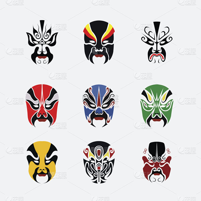 京剧,面具,人,过去,北京,红色,式样,...