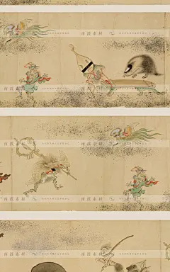 百鬼夜行图日本日式和风鬼怪妖怪鬼神古典风俗临摹参考设计素材
