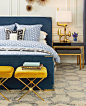 Slumber in style with the regal and modern Connery Queen Bed from Jonathan Adler.: 