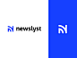 Newslyst Logo minimal blue flat news identity branding logotype logo newslyst