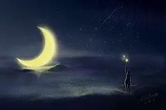 如果说 你是海上的烟火 
我是浪花的泡沫 
某一刻 你的光照亮了我 【by ：李Shine，自由插画师，擅长板绘和水彩手绘。】