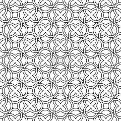 白色背景上的黑色几何装饰。无缝模式