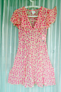 美國製造ANNA SUI安娜蘇專櫃正品桑蠶絲連衣裙波西米亞透明透視-淘宝网