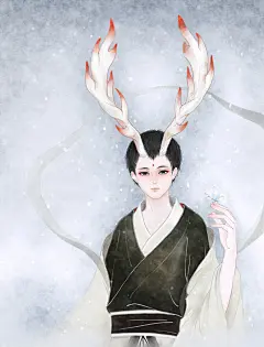 #水彩# #插画# #大鱼海棠# #雪梨子# #芦苇染#