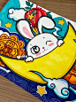 中秋节月亮小兔子 儿童画_1_曹童_来自小红书网页版
