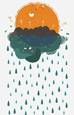 下雨阴天太阳云小清新免抠素材 页面网页 平面电商 创意素材 png素材