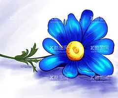  雏菊  - 源文件下载【酷图网】蓝色雏菊,梦幻花朵,梦幻小雏菊,手绘雏菊,手绘花,花朵,高清手绘花,蓝色花朵,梦幻菊花,菊花,浪漫花朵