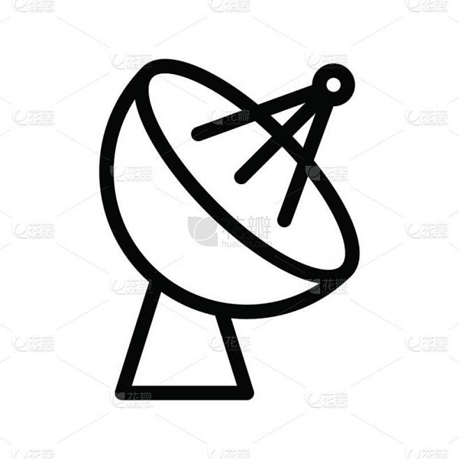 卫星天线图标，矢量图解