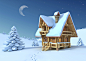 3D圣诞节雪景38524