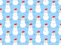 雪人,四方连续纹样,可爱的,白色,季节,冬天,图像,庆祝,装饰