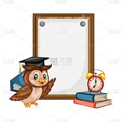 聪明的猫头鹰人物海报回到学校