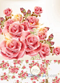 粉色玫瑰矢量婚礼邀请卡 ---免费素材下载 www.3lsc.com 三联素材网