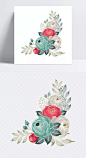 中国风画png元素|png,红花,花骨朵,蓝色,鲜花,元素,中国风