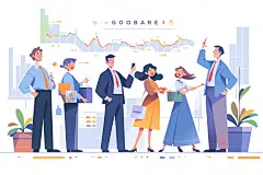 B端扁平风商业插画汇报-图巨人